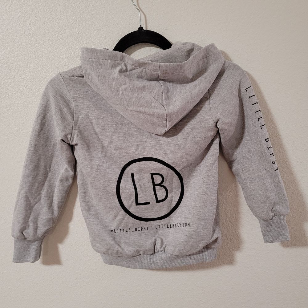 Little Bipsy 4-5 Zip Up Grey Hoodie